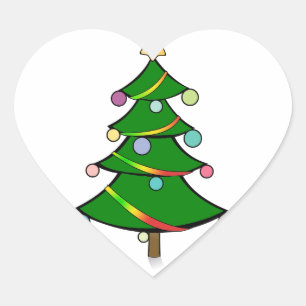 Sticker Cœur Arbre de Noël avec la guirlande de Rasta