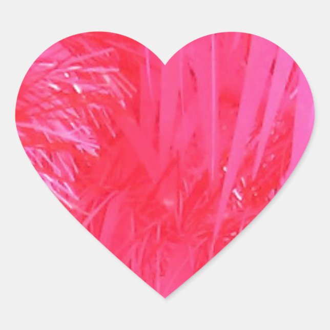 Sticker Cœur Arbre de Noël rose brillant (Devant)