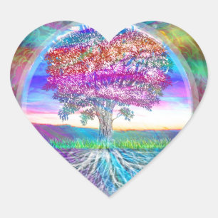 Sticker Cœur Arbre de vie