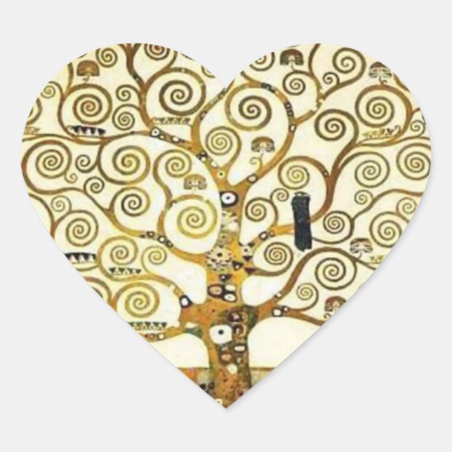 Sticker Cœur Arbre de vie de Klimt Heart Sticker, Art Nouveau (Devant)