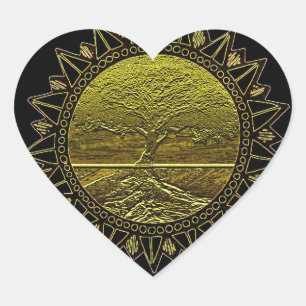 Sticker Cœur Arbre de vie Sun Salutation