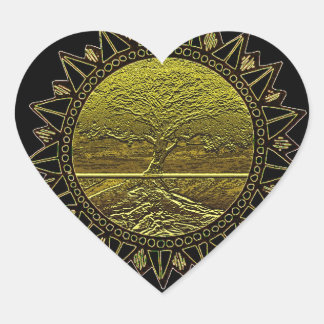 Sticker Cœur Arbre de vie Sun Salutation