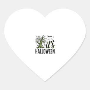 Sticker Cœur Arbre d'Halloween C'est Halloween Vintage Épouvant