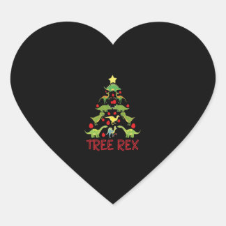 Sticker Cœur Arbre Rex Arbre de Noël Dinosaure de Noël F