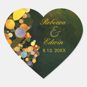 Sticker Cœur Arbres Whimsical Mariage rustique Favoriser