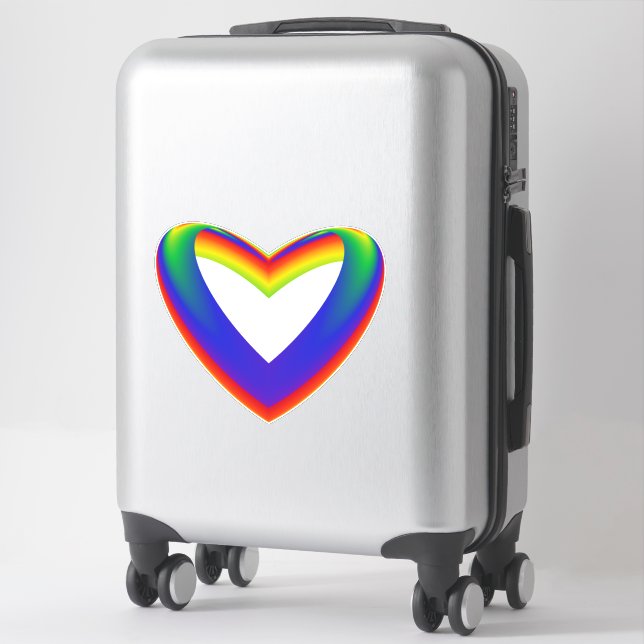 Sticker Coeur arc-en-ciel (Sur valise)