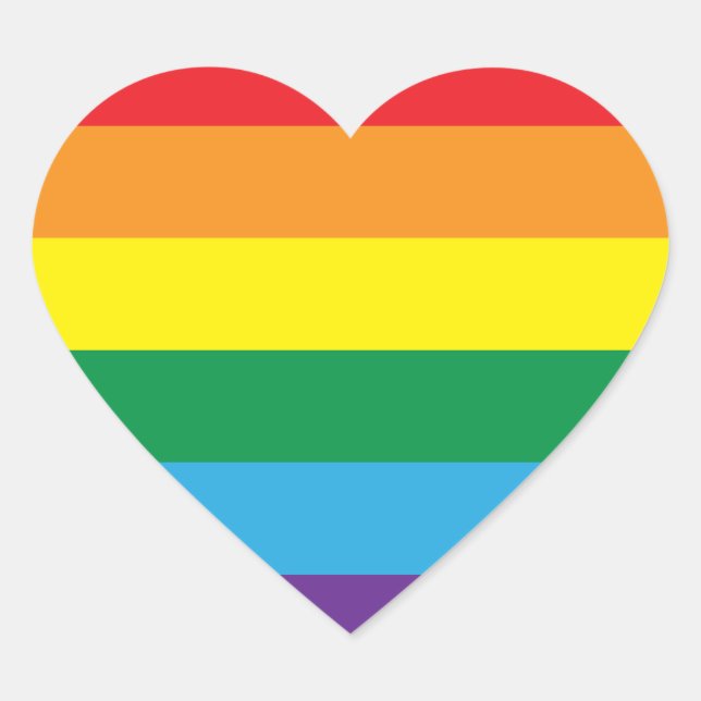 Sticker Cœur Arc-en-ciel (Devant)