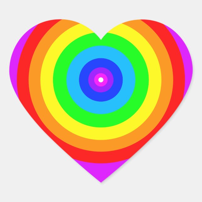 Sticker Cœur Arc en ciel Conception-40686 (Devant)