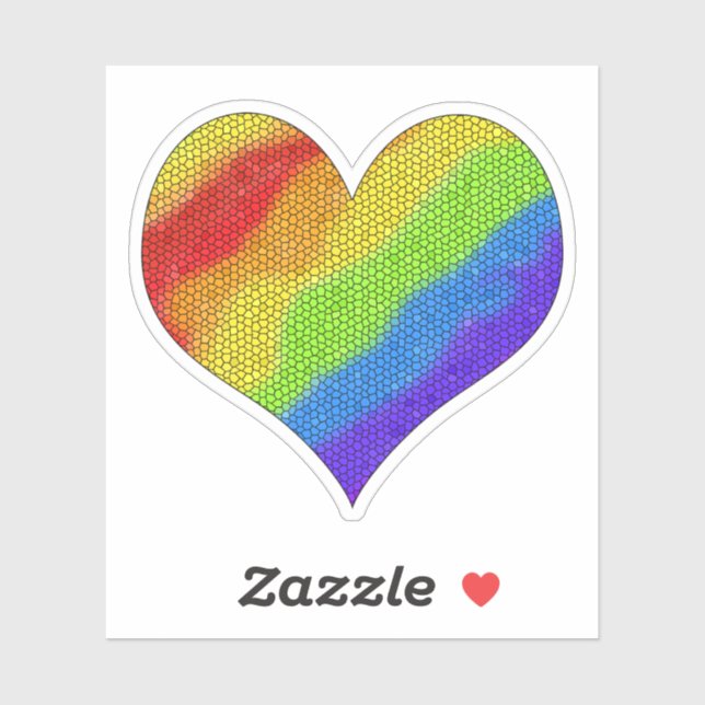 Sticker Coeur arc-en-ciel en mosaïque - Sunshine multicolo (Feuille)