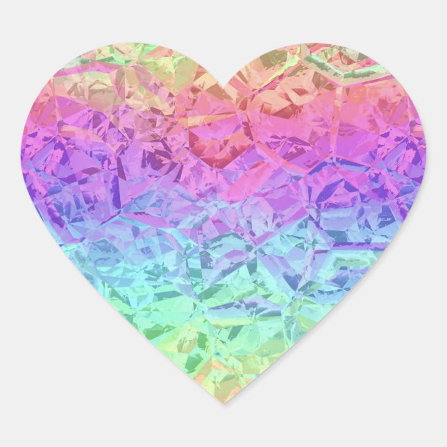 Sticker Cœur arc-en-ciel gelé : (Devant)
