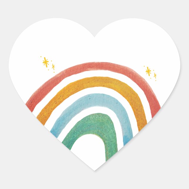 Sticker Cœur Arc-en-ciel magique (Devant)