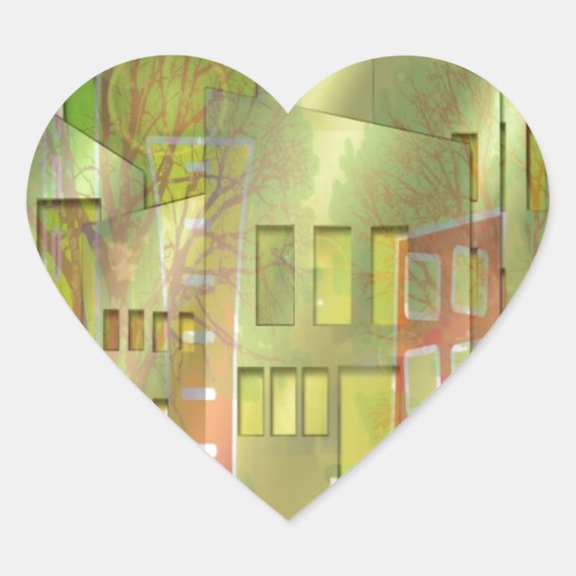 Sticker Cœur Architecture étonnante citadins accessoires d'art (Devant)