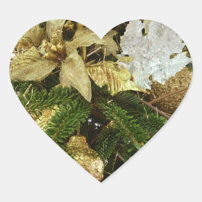 Sticker Cœur Argent et or Noël Arbre II (Devant)