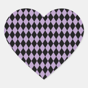 Sticker Cœur Arlequin Lilac et Noir