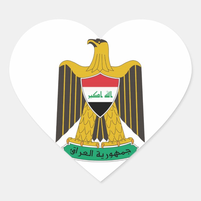 Sticker Cœur Armoiries de l'Iraq (Devant)