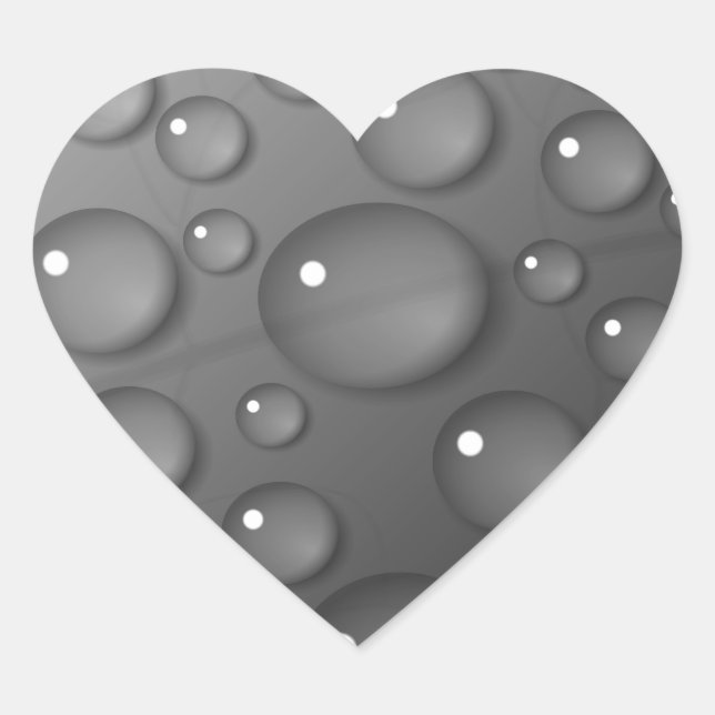 Sticker Cœur Arrière - plan Gray Raindrop (Devant)