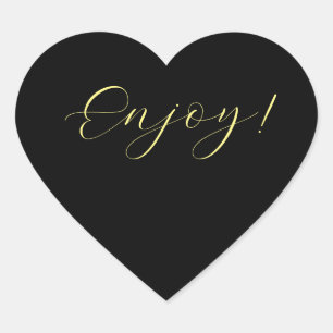 Sticker Cœur Arrière - plan noir Profitez de l'autocollant de c