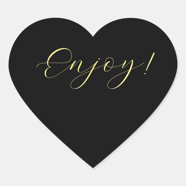 Sticker Cœur Arrière - plan noir Profitez de l'autocollant de c (Devant)