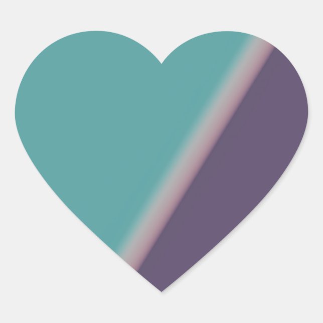 Sticker Cœur Art Abstrait Turquoise violet (Devant)