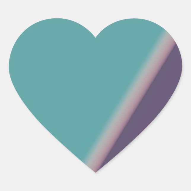 Sticker Cœur Art Abstrait Turquoise violet (Devant)