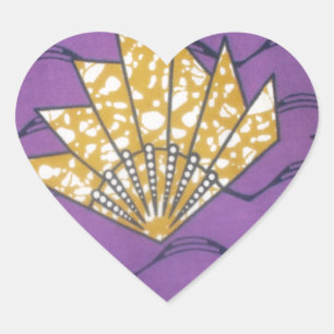 Sticker Cœur Art africain Abstrait : Vagues de passion violette