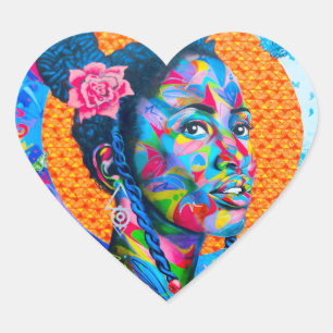 Sticker Cœur Art coloré