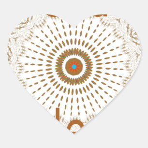 Sticker Cœur Art Motif Africain Traditionnel Imprimer