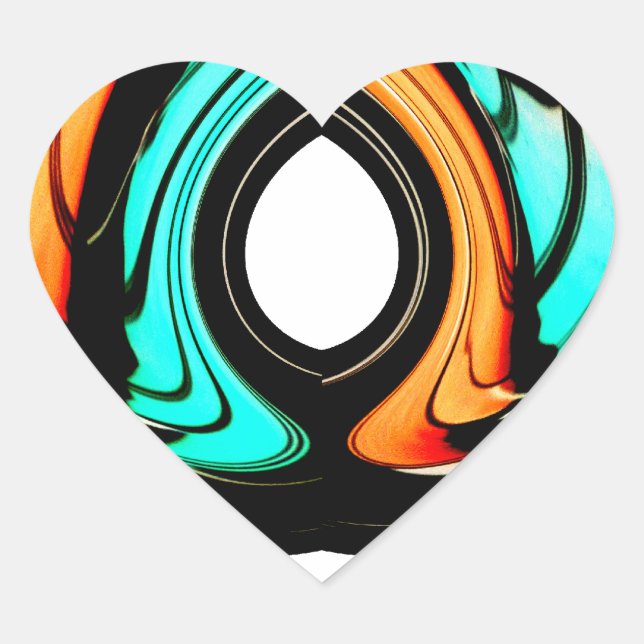 Sticker Cœur Art Motif traditionnel africain Imprimer (Devant)