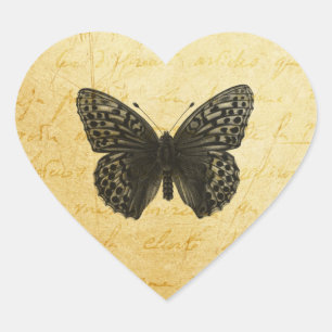 Sticker Cœur Art papillon