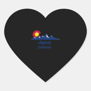 Sticker Cœur Aspen Colorado CO Drapeau 2021 Voyage sur route Ra