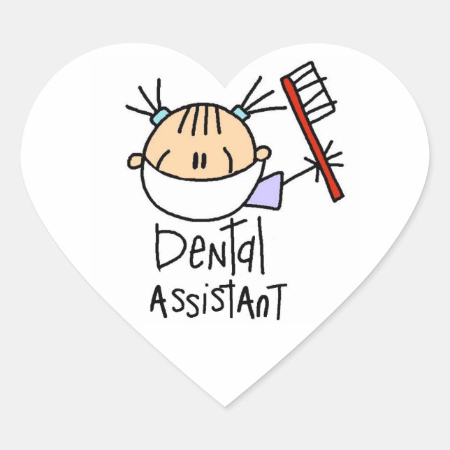 Sticker Cœur Assistante dentaire (Devant)