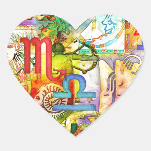 Sticker Cœur Astrologie Symboles et signes du zodiaque