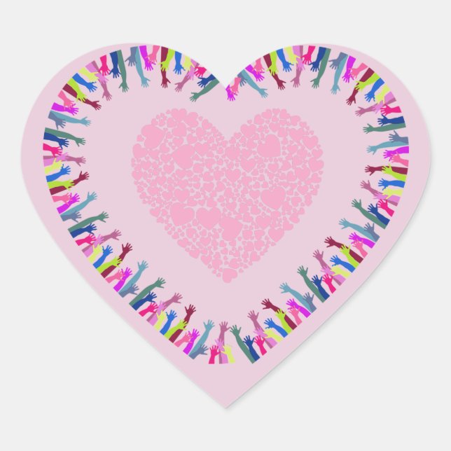 Sticker Cœur Atteindre pour l'amour (Devant)