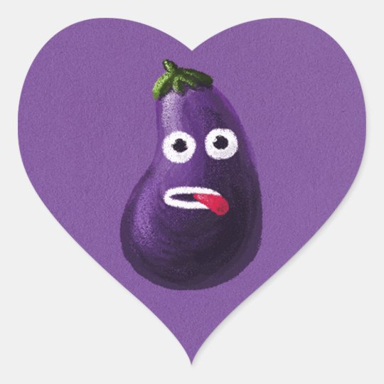  Sticker  C ur Aubergine dr le  pourpre de bande dessin e 