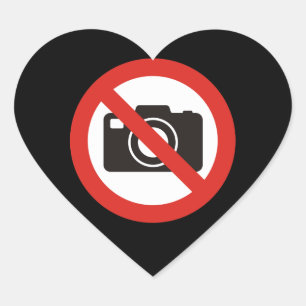 Sticker Cœur Aucune photo autorisée