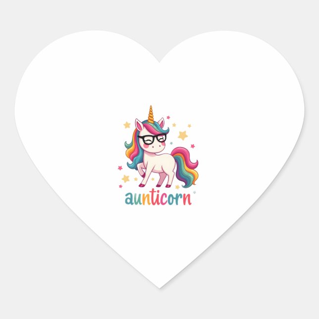 Sticker Cœur Aunticorn Aunty Dabbing Unicorn Auntie Aunt Christ (Devant)