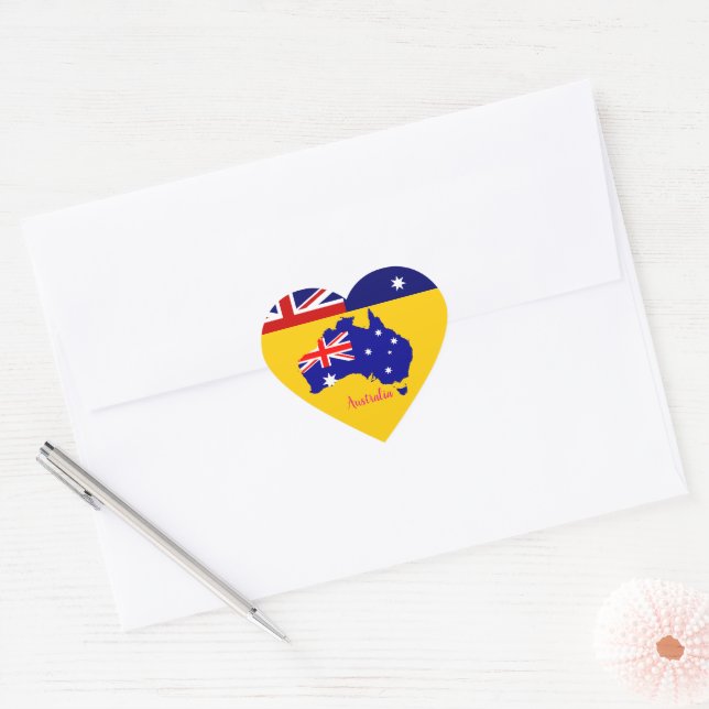 Sticker Cœur Australie (Enveloppe)