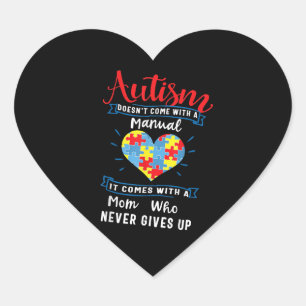 Sticker Cœur Autiste   L'autisme ne vient pas avec un manuel