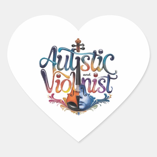 Sticker Cœur Autistic and violinist (Devant)