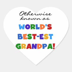 Sticker Cœur Autrement connu comme le meilleur cadeau grand-pèr