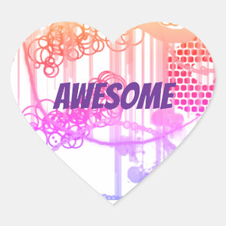 Sticker Coeur Avec Conception Abstraite