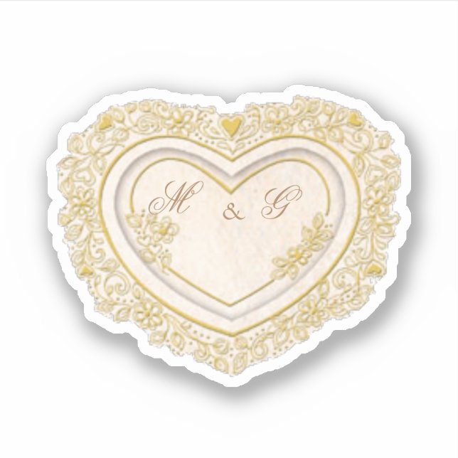 Sticker Coeur avec tes lettres (Devant)