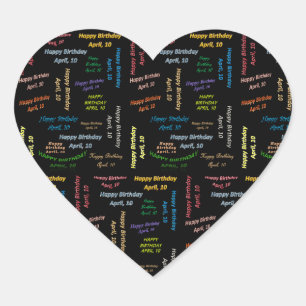 Sticker Cœur Avril, 10 Anniversaire