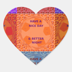 Sticker Cœur Ayez une bonne journée et une meilleure nuit - Imp