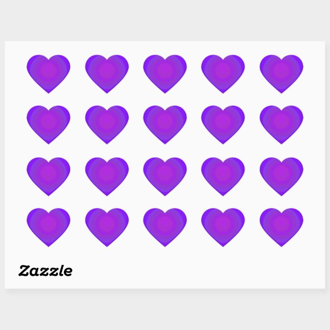 Sticker Cœur B&W Purple Hearts Beating (Feuille)