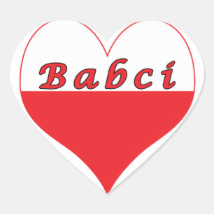 Sticker Cœur Babci Coeur polonais