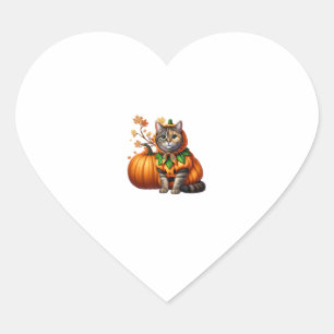 Sticker Cœur Babushka Halloween Chat Citrouille
