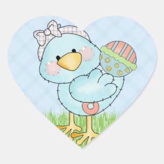 Sticker Cœur Baby Blue Bird