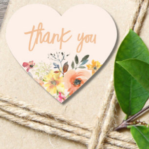 Sticker Cœur Baby in Bloom Gold Orange Baby shower