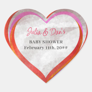 Sticker Cœur Baby shower d'aquarelle Little Sweetheart Valentin